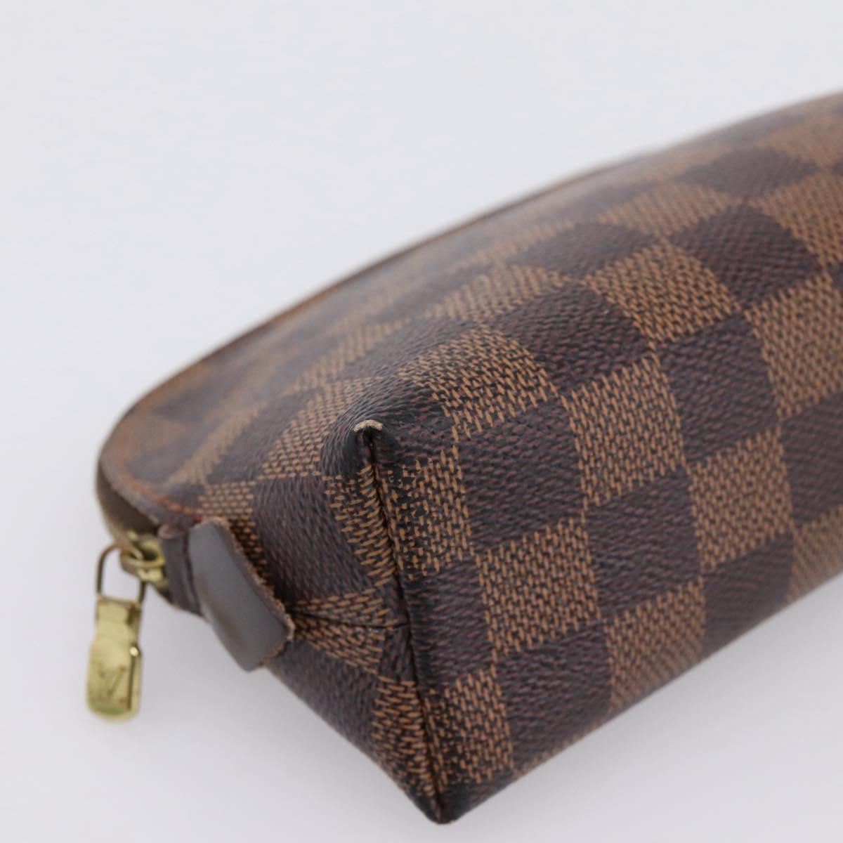 LOUIS VUITTON Damier Ebene Pochette Cosmetic PM Pouch N47516 LV Auth bs36476