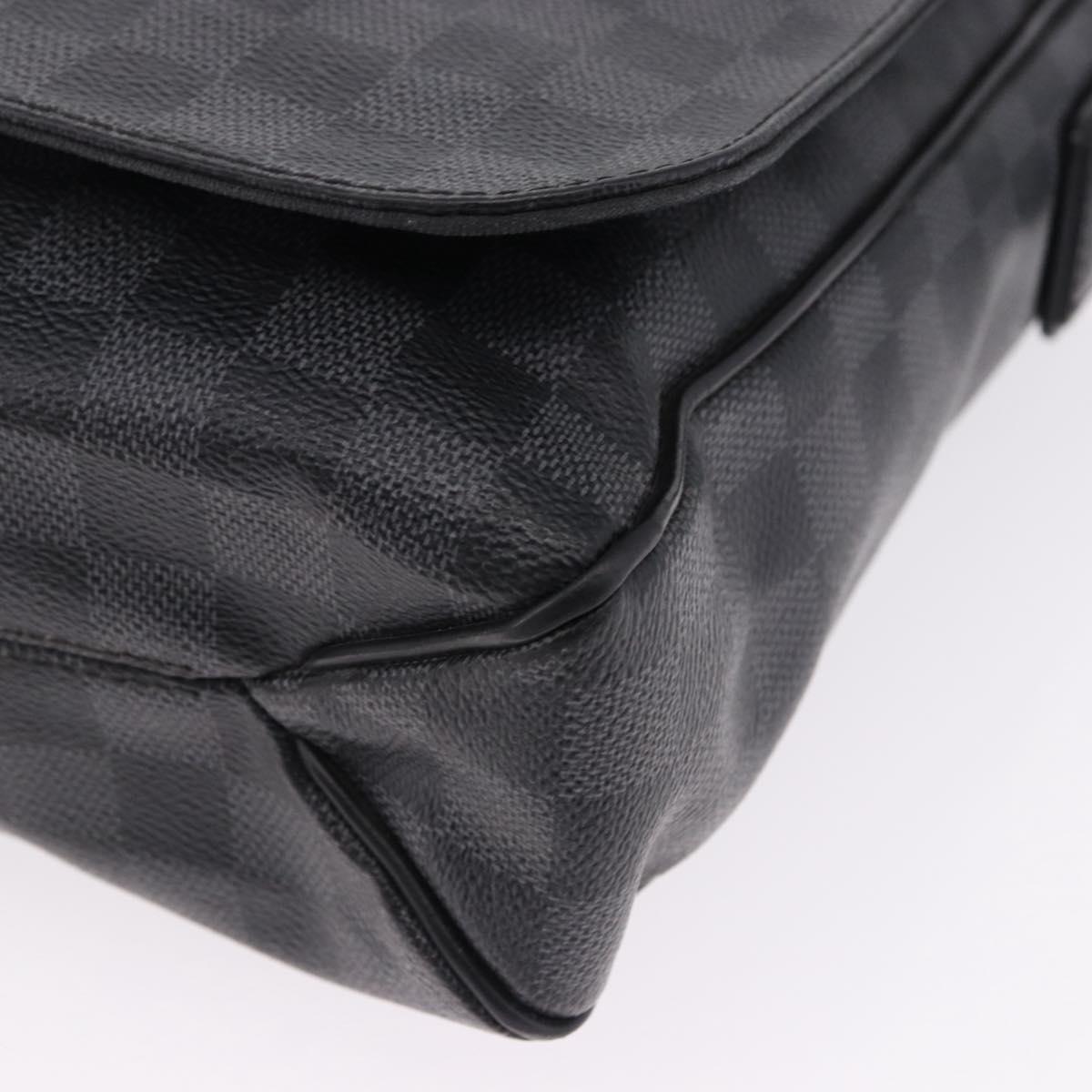 LOUIS VUITTON Damier Grafitte District PM Shoulder Bag N41260 LV Auth bs36478