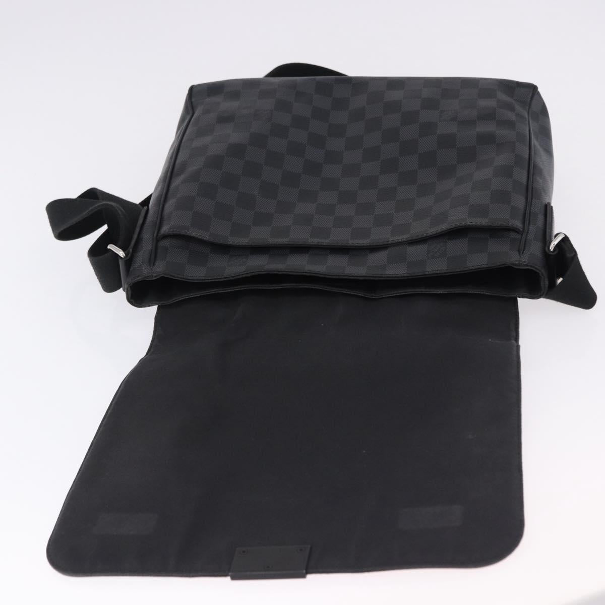 LOUIS VUITTON Damier Grafitte District PM Shoulder Bag N41260 LV Auth bs36478