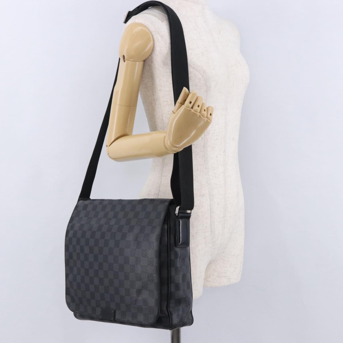 LOUIS VUITTON Damier Grafitte District PM Shoulder Bag N41260 LV Auth bs36478