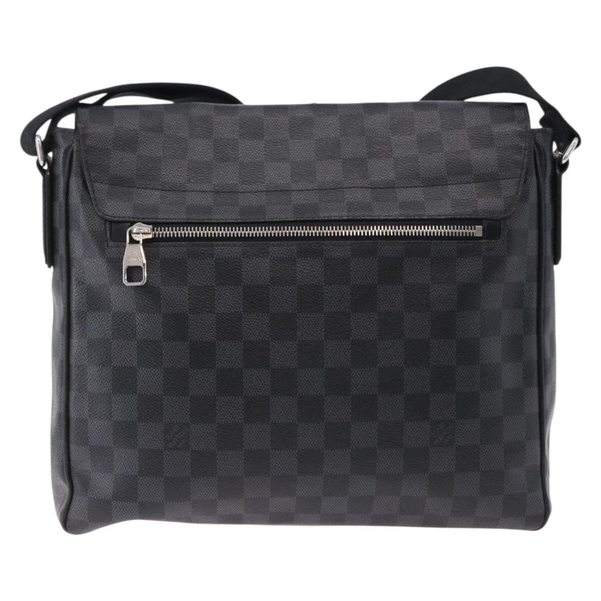 LOUIS VUITTON Damier Grafitte District PM Shoulder Bag N41260 LV Auth bs36478