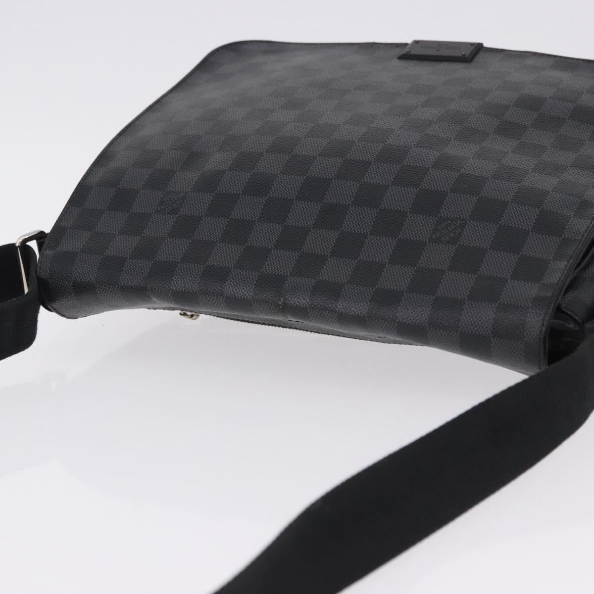 LOUIS VUITTON Damier Grafitte District PM Shoulder Bag N41260 LV Auth bs36478