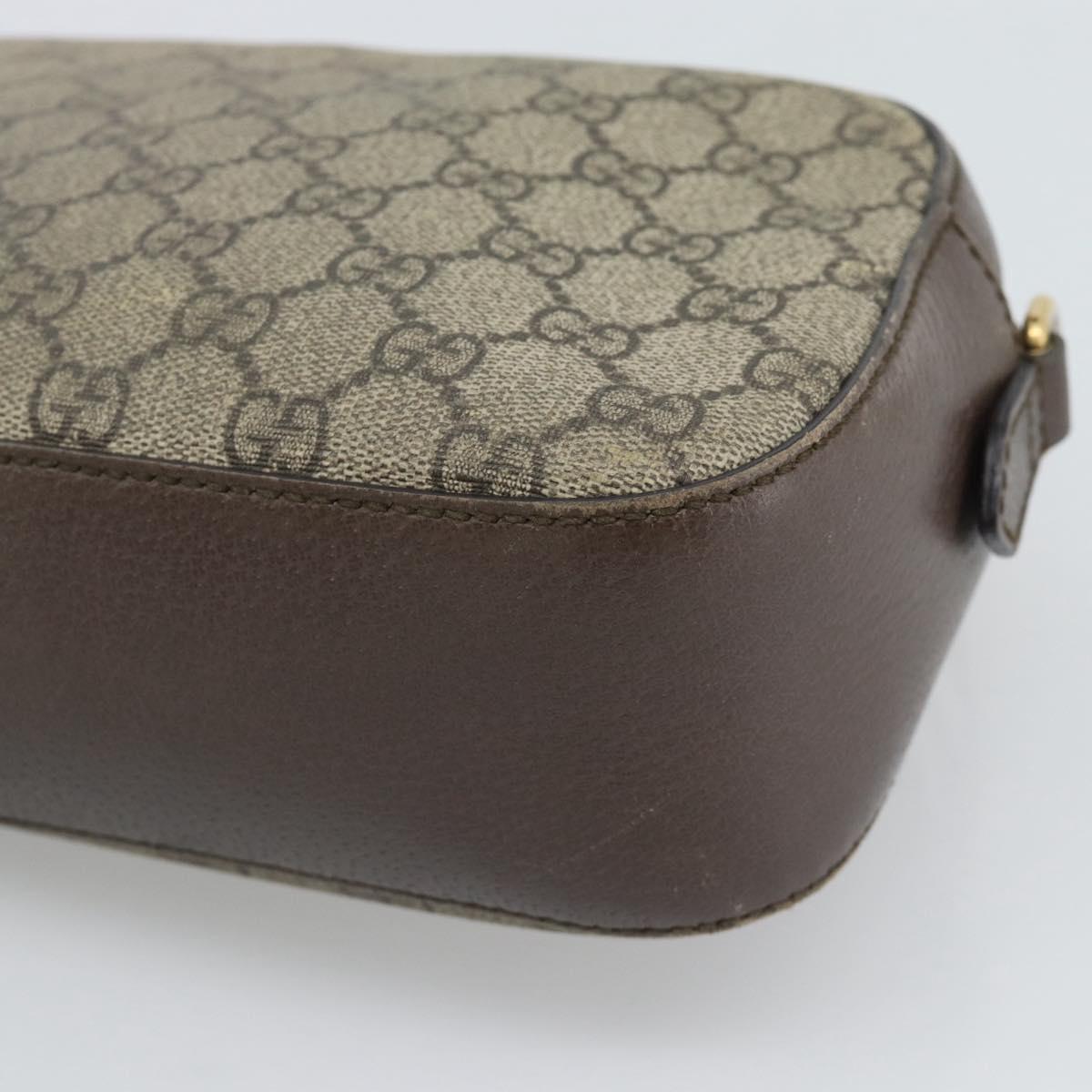 GUCCI GG Supreme Shoulder Bag PVC Beige Gold 476466 Auth bs36490
