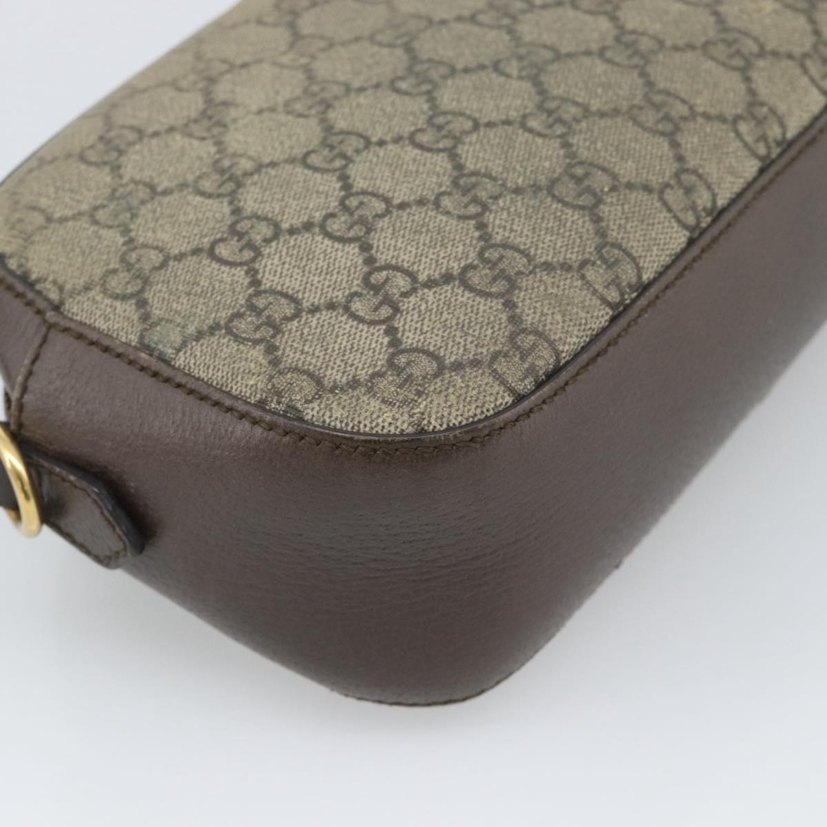 GUCCI GG Supreme Shoulder Bag PVC Beige Gold 476466 Auth bs36490