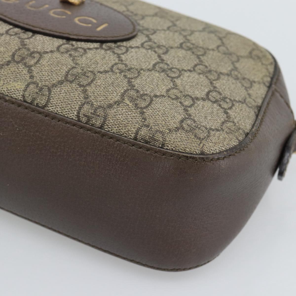 GUCCI GG Supreme Shoulder Bag PVC Beige Gold 476466 Auth bs36490