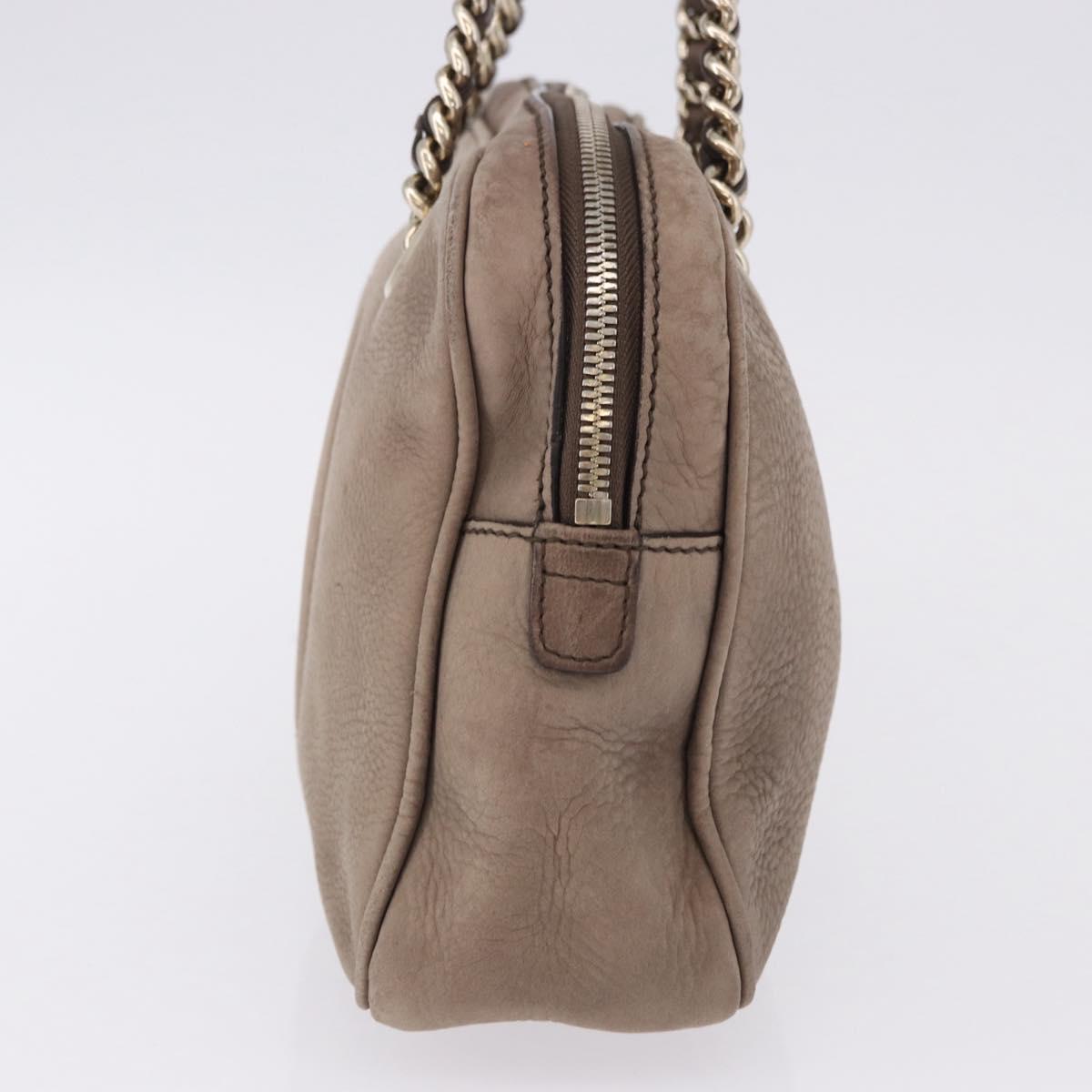 GUCCI Interlocking Shoulder Bag Leather Beige Gold 308983 Auth bs36491