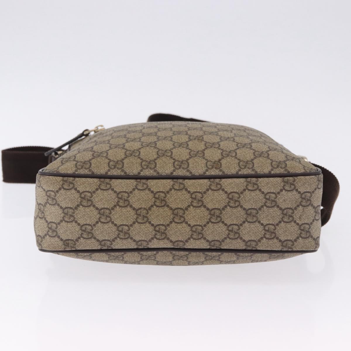 GUCCI GG Supreme Shoulder Bag PVC Beige Gold 201448 Auth bs36493