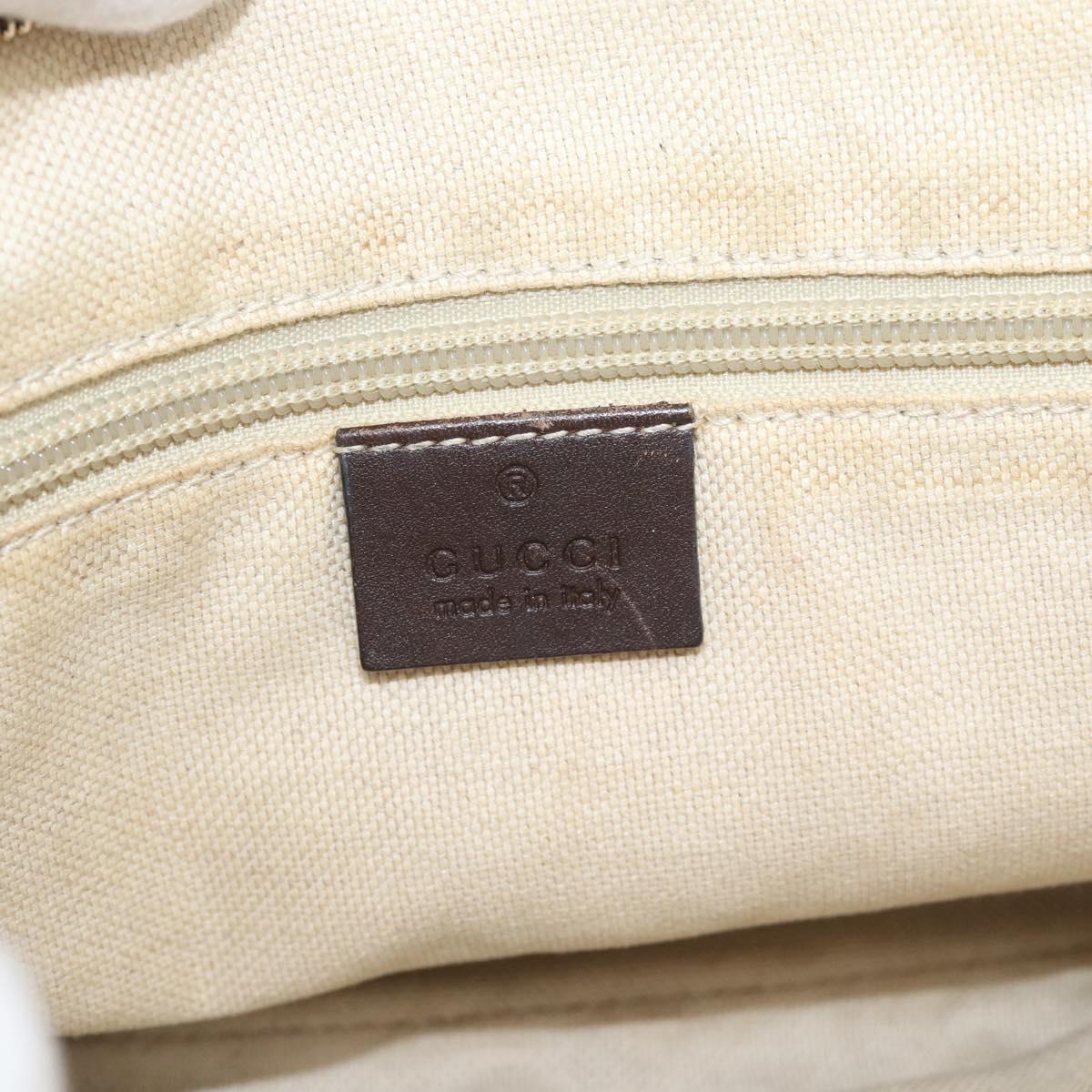 GUCCI GG Supreme Hand Bag PVC 2way Beige Gold 353440 Auth bs36494