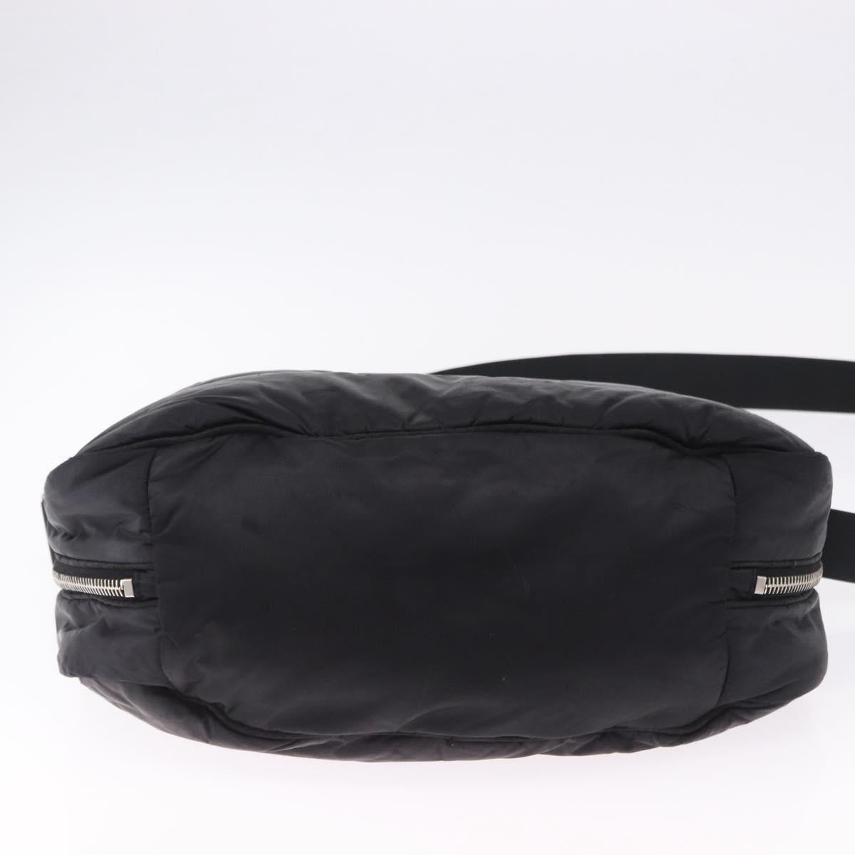 CHANEL Sports Line Shoulder Bag Nylon Black Silver CC Auth bs36495