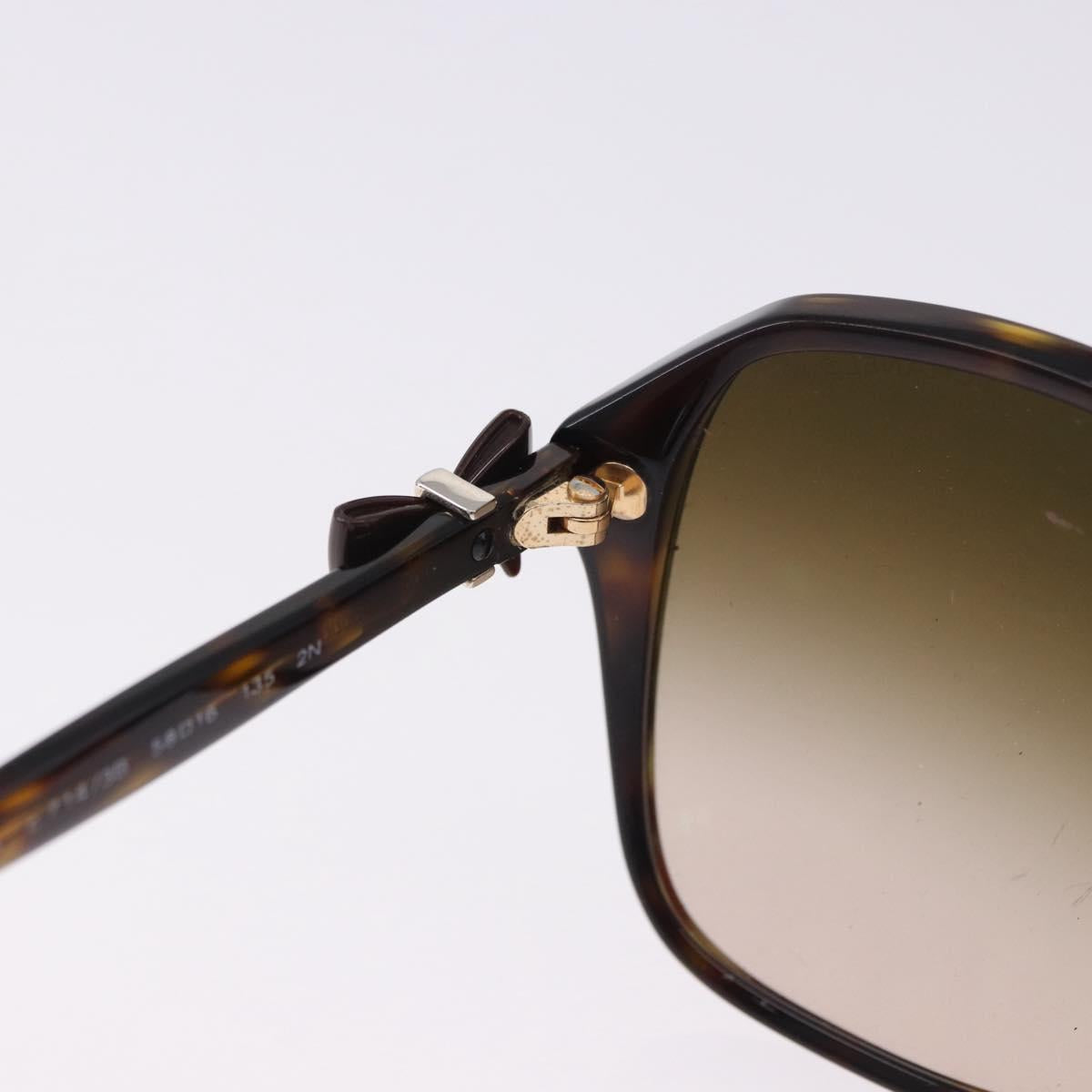 CHANEL Sunglasses Plastic Black CC Auth bs36501