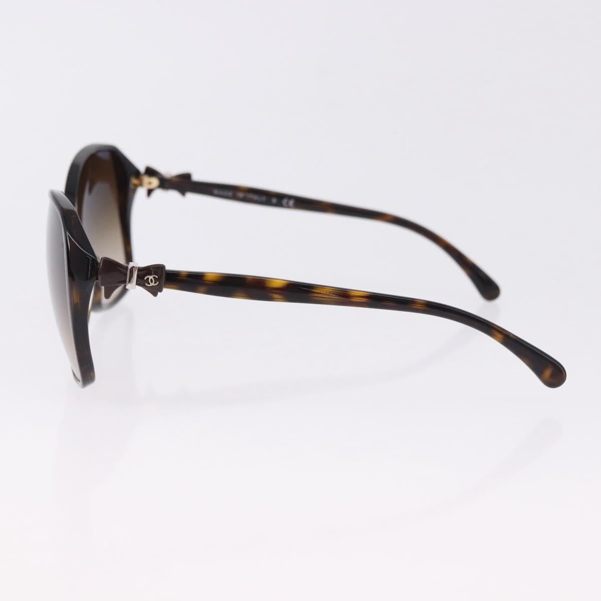 CHANEL Sunglasses Plastic Black CC Auth bs36501