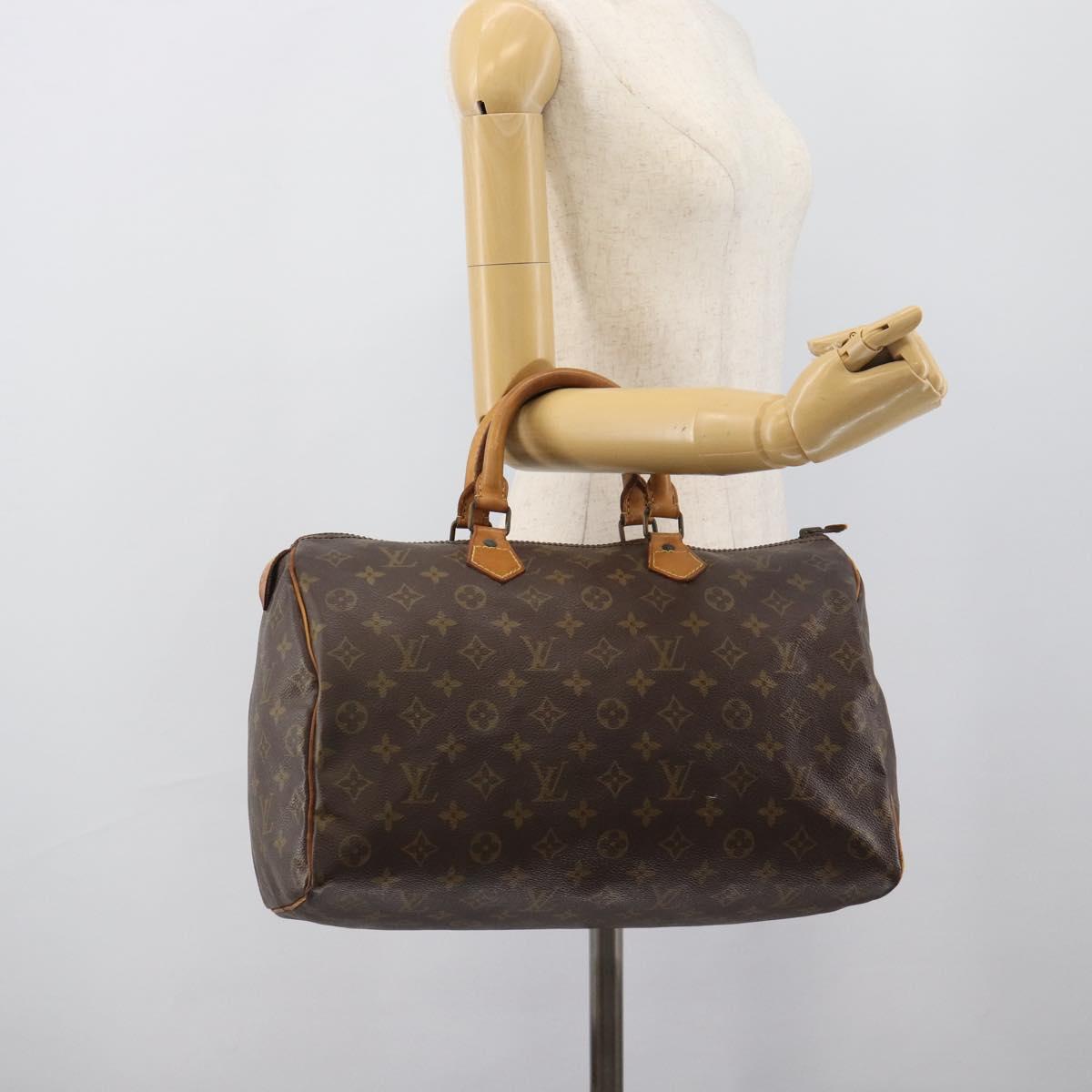 LOUIS VUITTON Monogram Speedy 35 Hand Bag M41524 LV Auth bs36507
