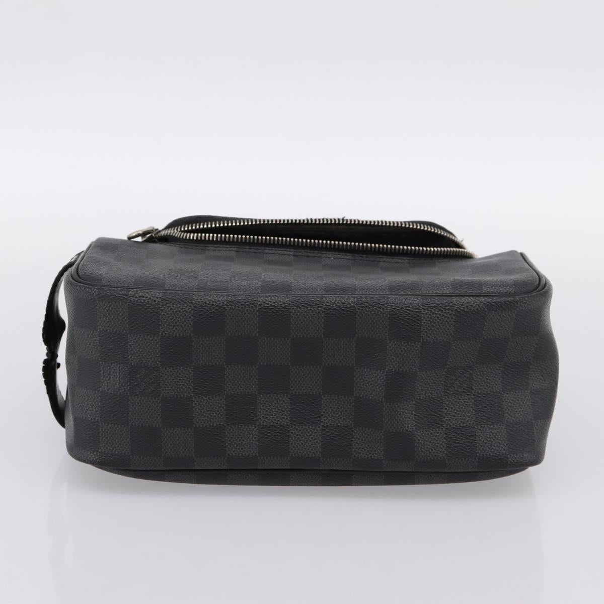 LOUIS VUITTON Damier Grafitte C Cracking Pouch Clutch Bag N47625 LV Auth bs36509