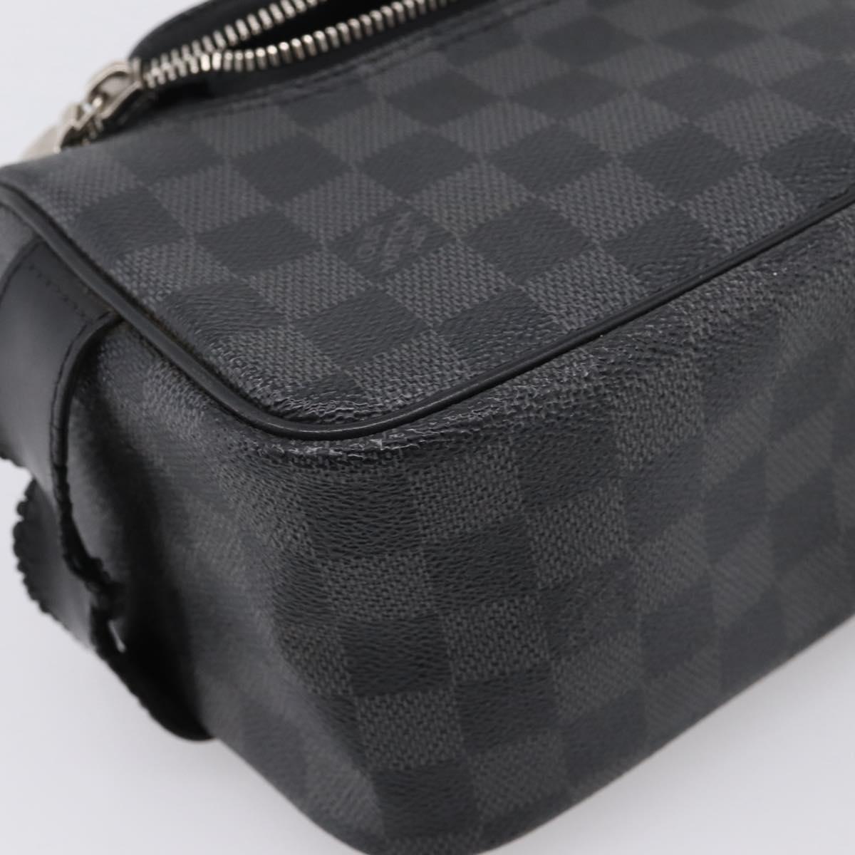 LOUIS VUITTON Damier Grafitte C Cracking Pouch Clutch Bag N47625 LV Auth bs36509