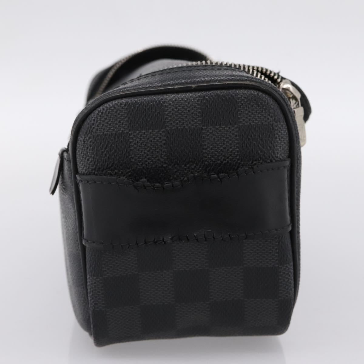 LOUIS VUITTON Damier Grafitte C Cracking Pouch Clutch Bag N47625 LV Auth bs36509