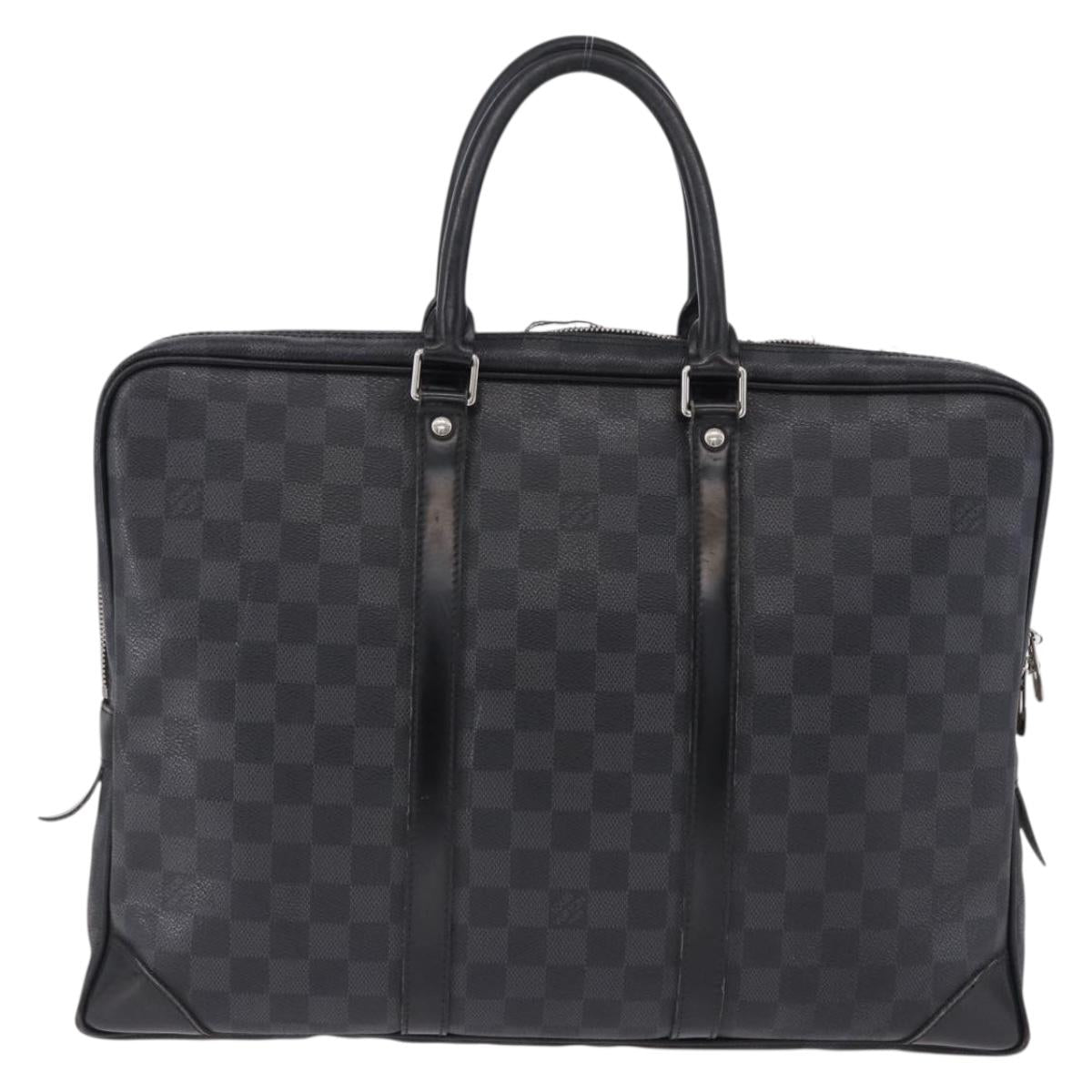 LOUIS VUITTON Damier Graphite Porte Documents Voyage Bag N41125 LV Auth bs36510
