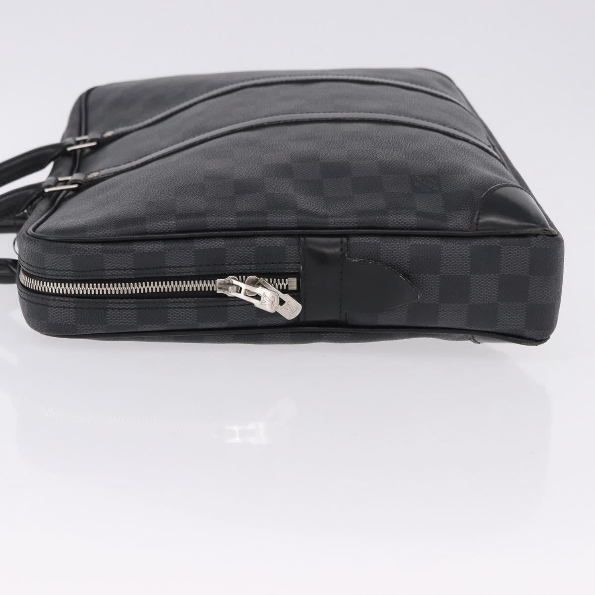 LOUIS VUITTON Damier Graphite Porte Documents Voyage Bag N41125 LV Auth bs36510