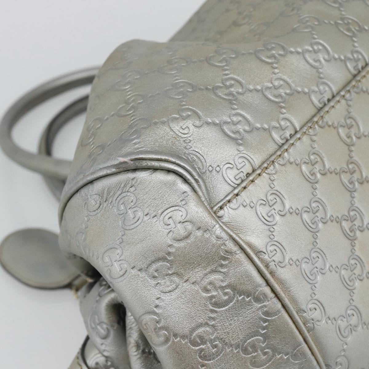 GUCCI GG Canvas Guccissima Bag Leather 2way Silver Gold 223974 Auth bs36514