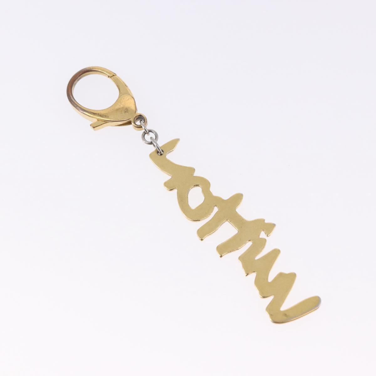 LOUIS VUITTON Ring Key Holder Metal 4 Set Gold Tone Red Green LV Auth bs36517