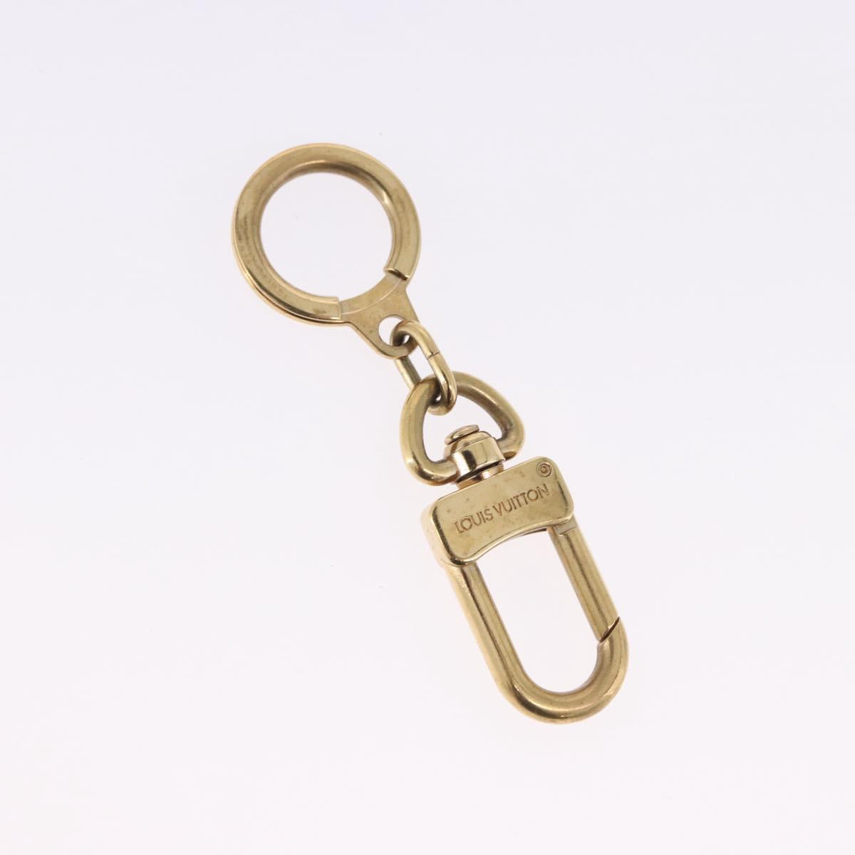 LOUIS VUITTON Ring Key Holder Metal 4 Set Gold Tone Red Green LV Auth bs36517