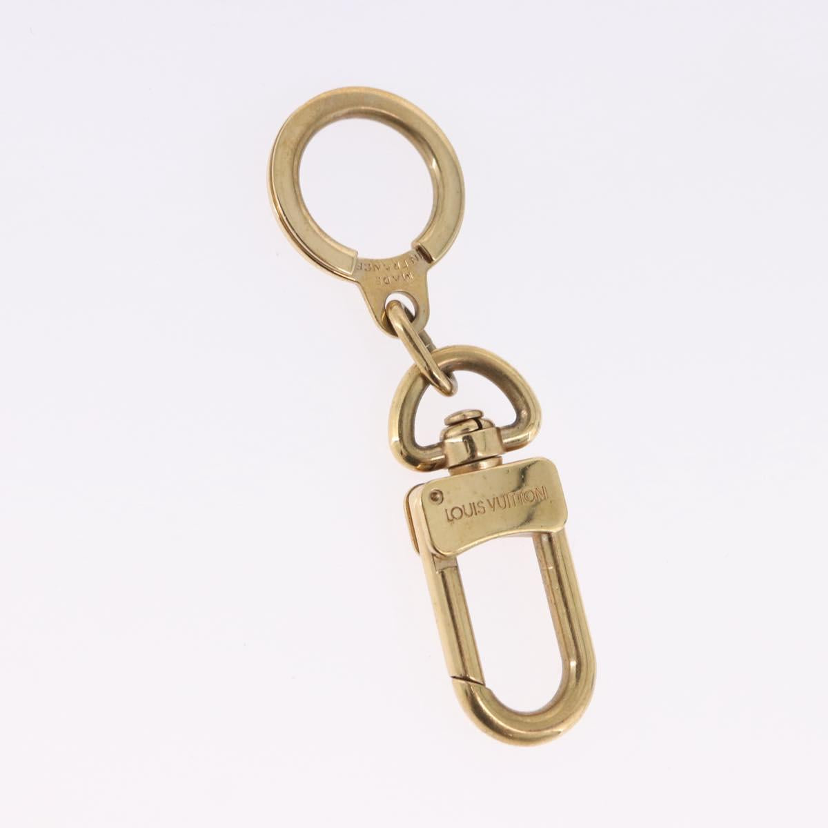 LOUIS VUITTON Ring Key Holder Metal 4 Set Gold Tone Red Green LV Auth bs36517