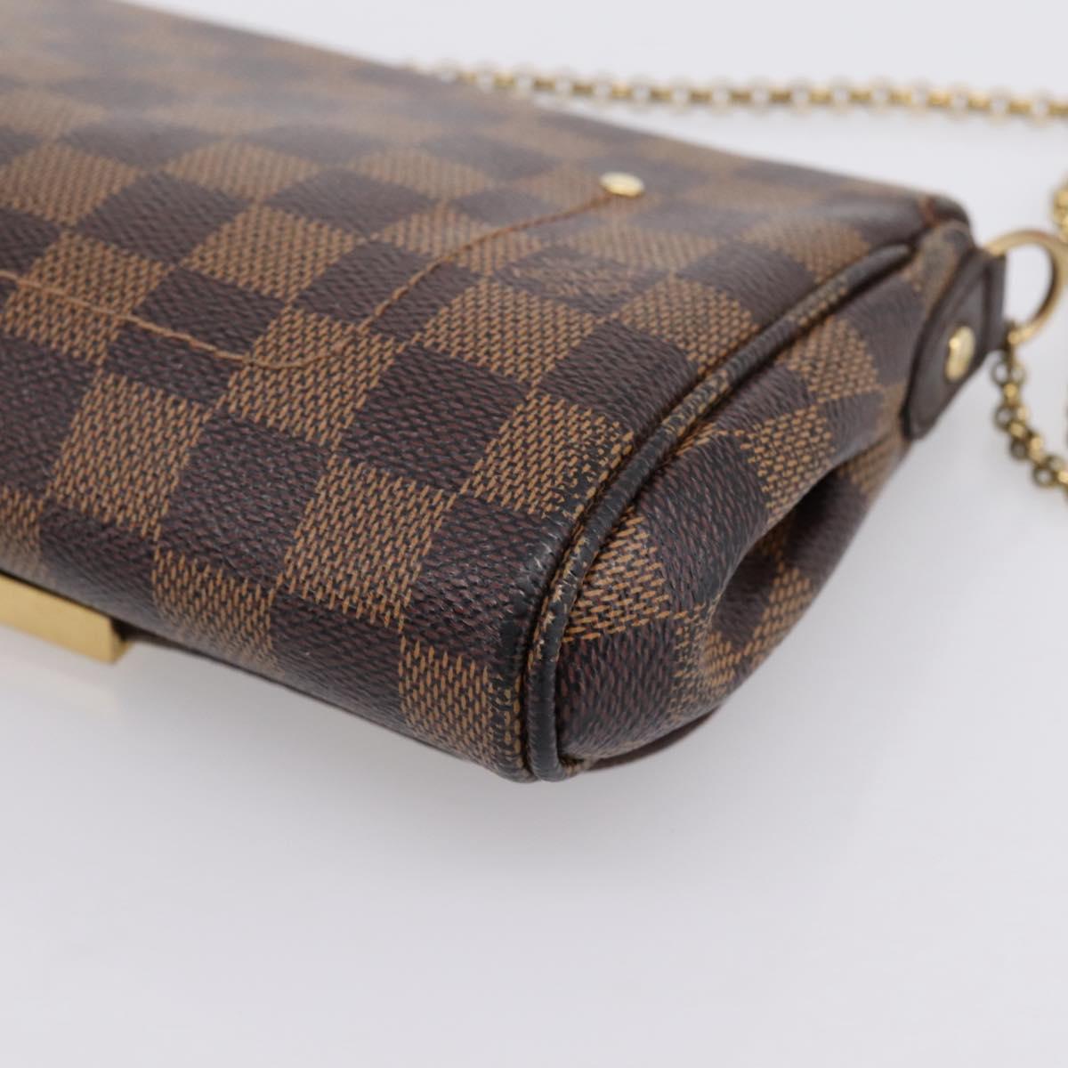 LOUIS VUITTON Damier Ebene Favorit PM Shoulder Bag N41276 LV Auth bs36519