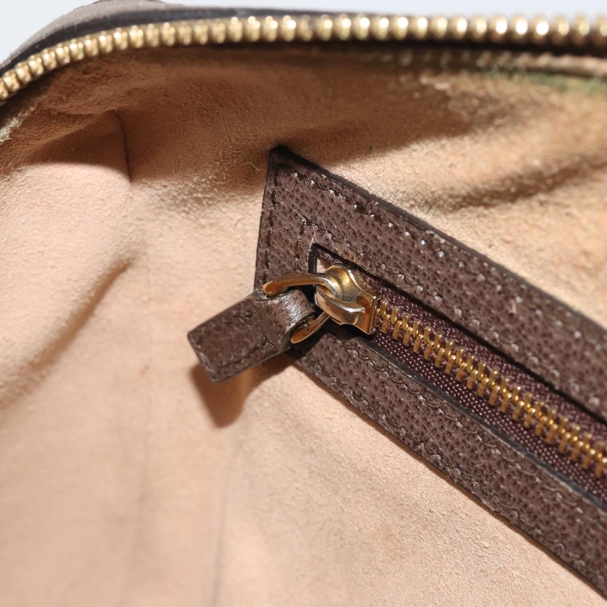 GUCCI GG Supreme Hand Bag PVC Leather Beige Gold Tone 409529 Auth bs36521