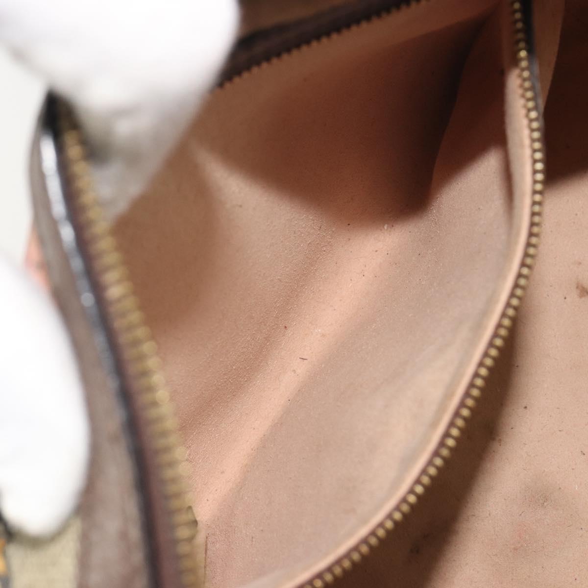 GUCCI GG Supreme Hand Bag PVC Leather Beige Gold Tone 409529 Auth bs36521