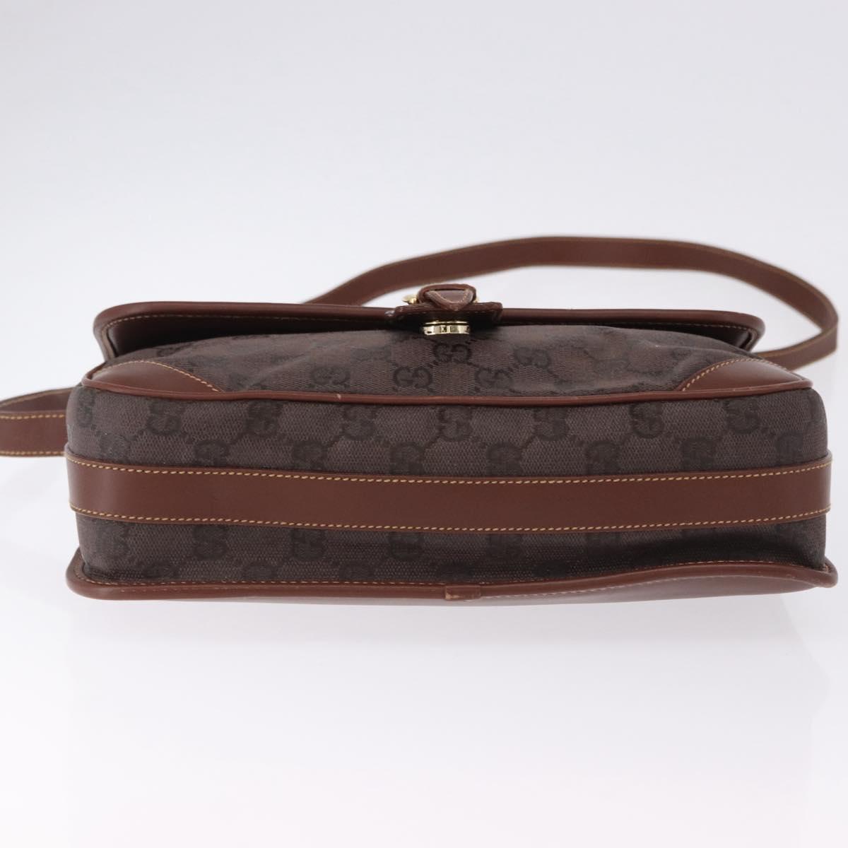 GUCCI GG Canvas Shoulder Bag Brown Gold 001 261 0613 Auth bs36525