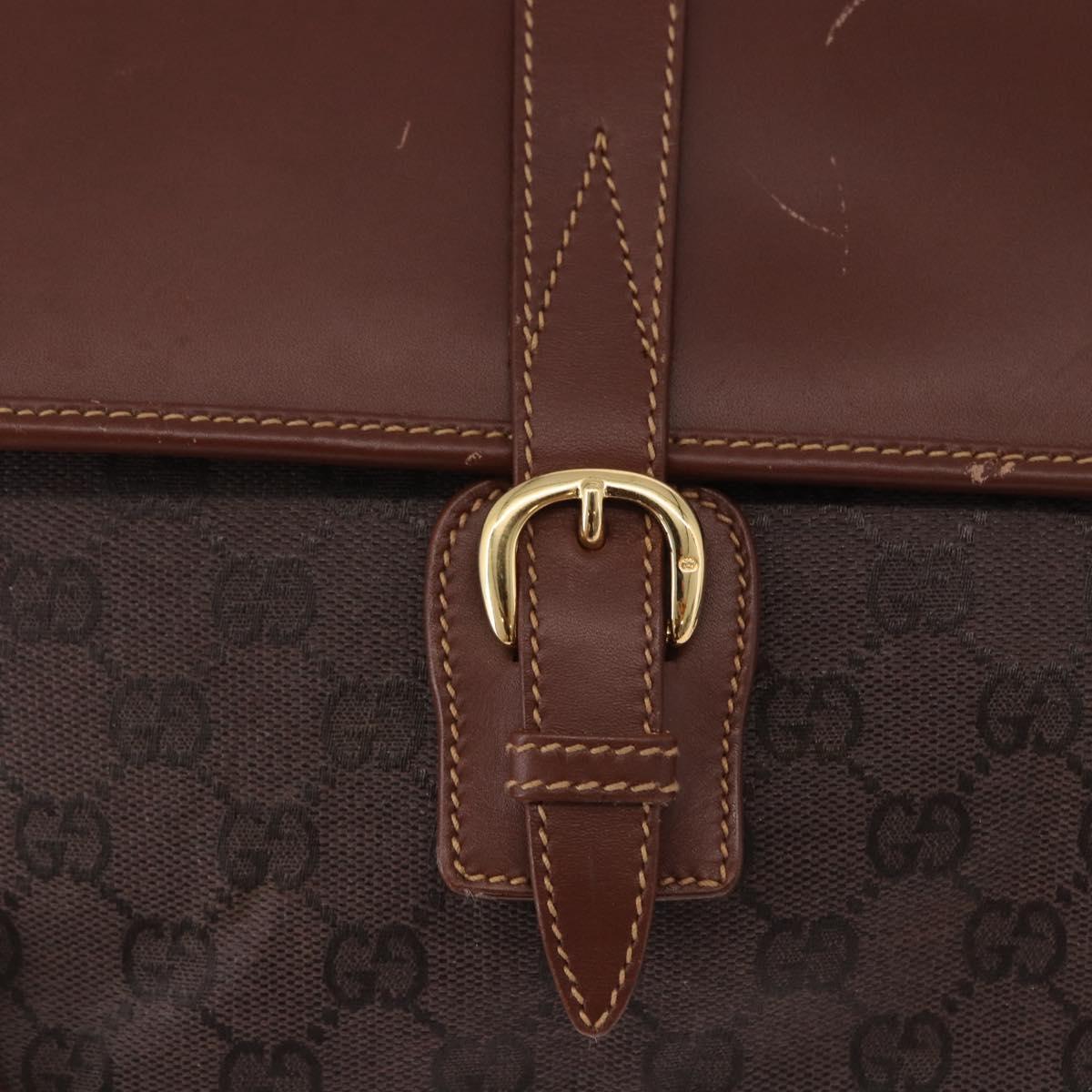 GUCCI GG Canvas Shoulder Bag Brown Gold 001 261 0613 Auth bs36525