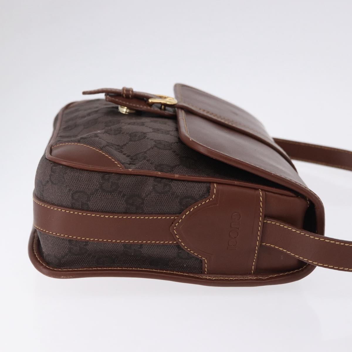 GUCCI GG Canvas Shoulder Bag Brown Gold 001 261 0613 Auth bs36525