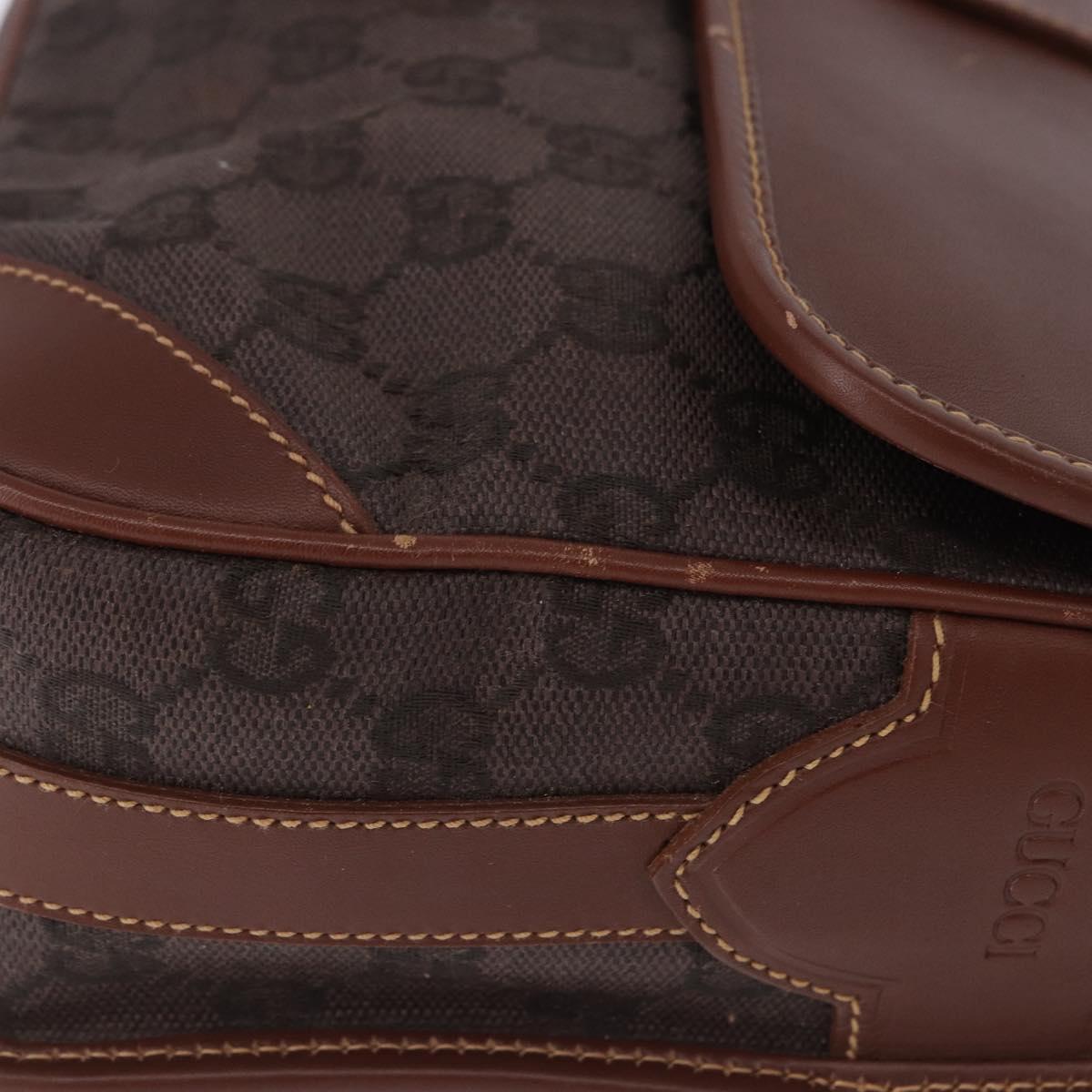 GUCCI GG Canvas Shoulder Bag Brown Gold 001 261 0613 Auth bs36525