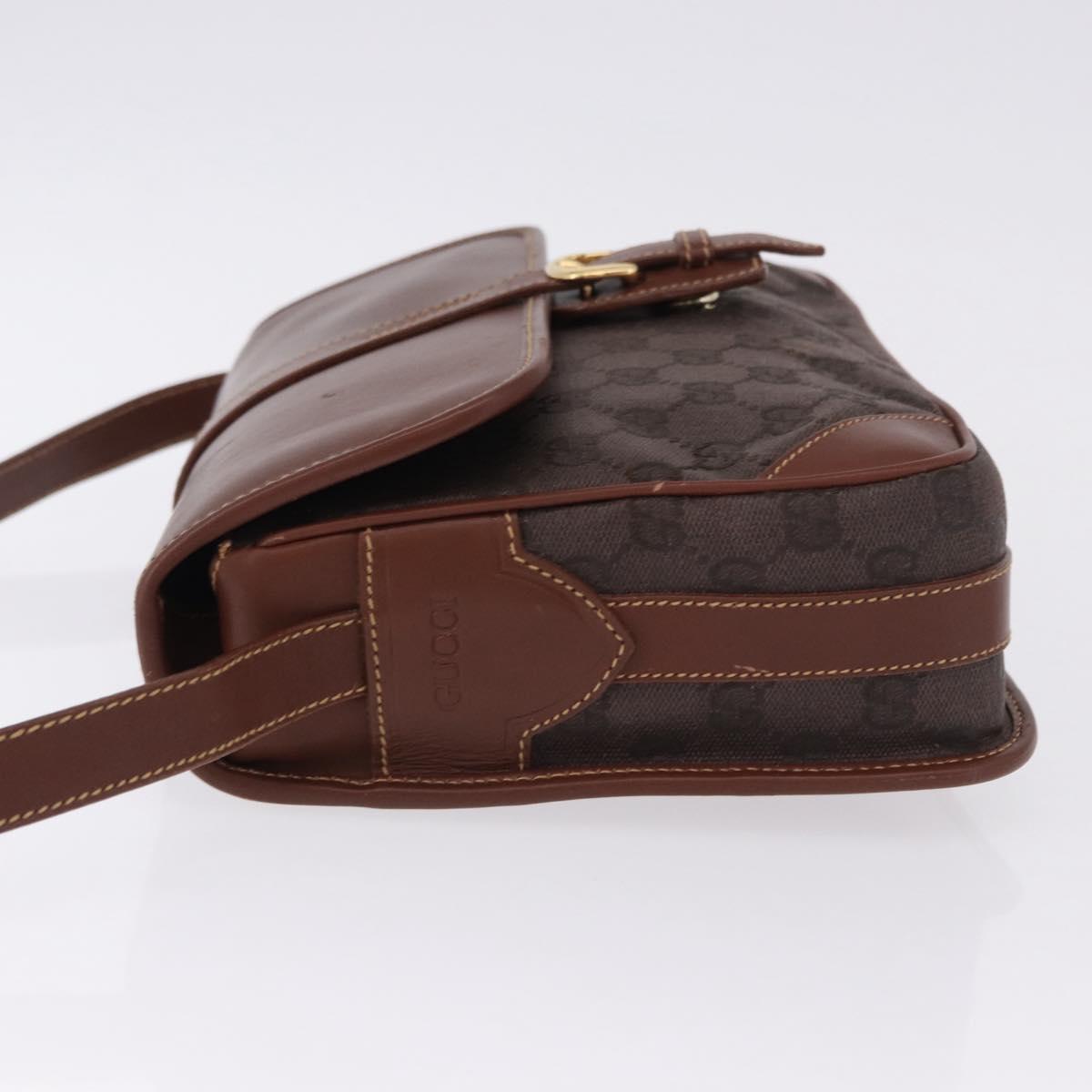 GUCCI GG Canvas Shoulder Bag Brown Gold 001 261 0613 Auth bs36525