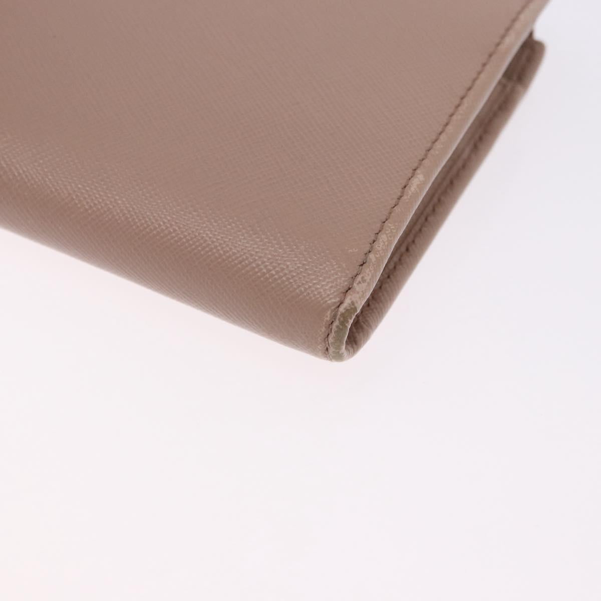 PRADA Long Wallet Safiano Leather Beige Gold Auth bs36526
