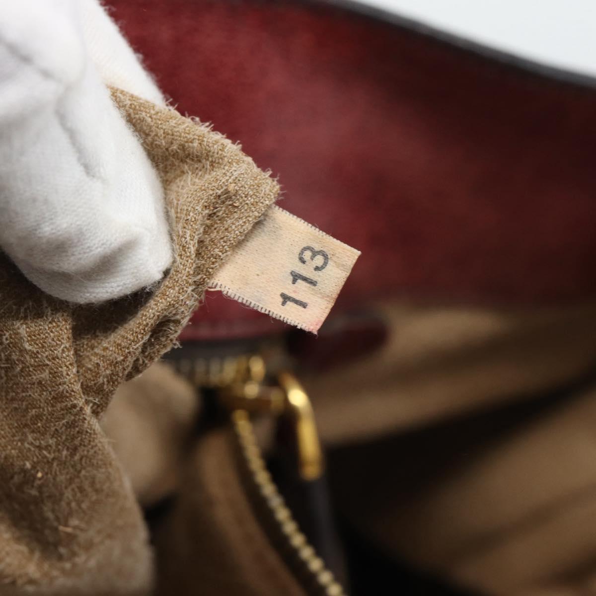 PRADA Hand Bag Leather Red Gold Auth bs36531