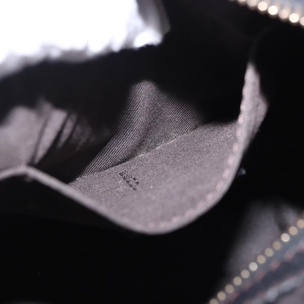 FENDI Zucchino Canvas Shoulder Bag Black Gold Auth bs36538