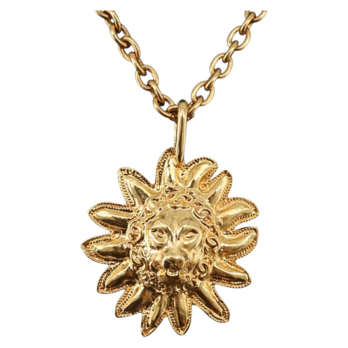 CHANEL Necklace Metal Gold Tone CC Auth bs36542V