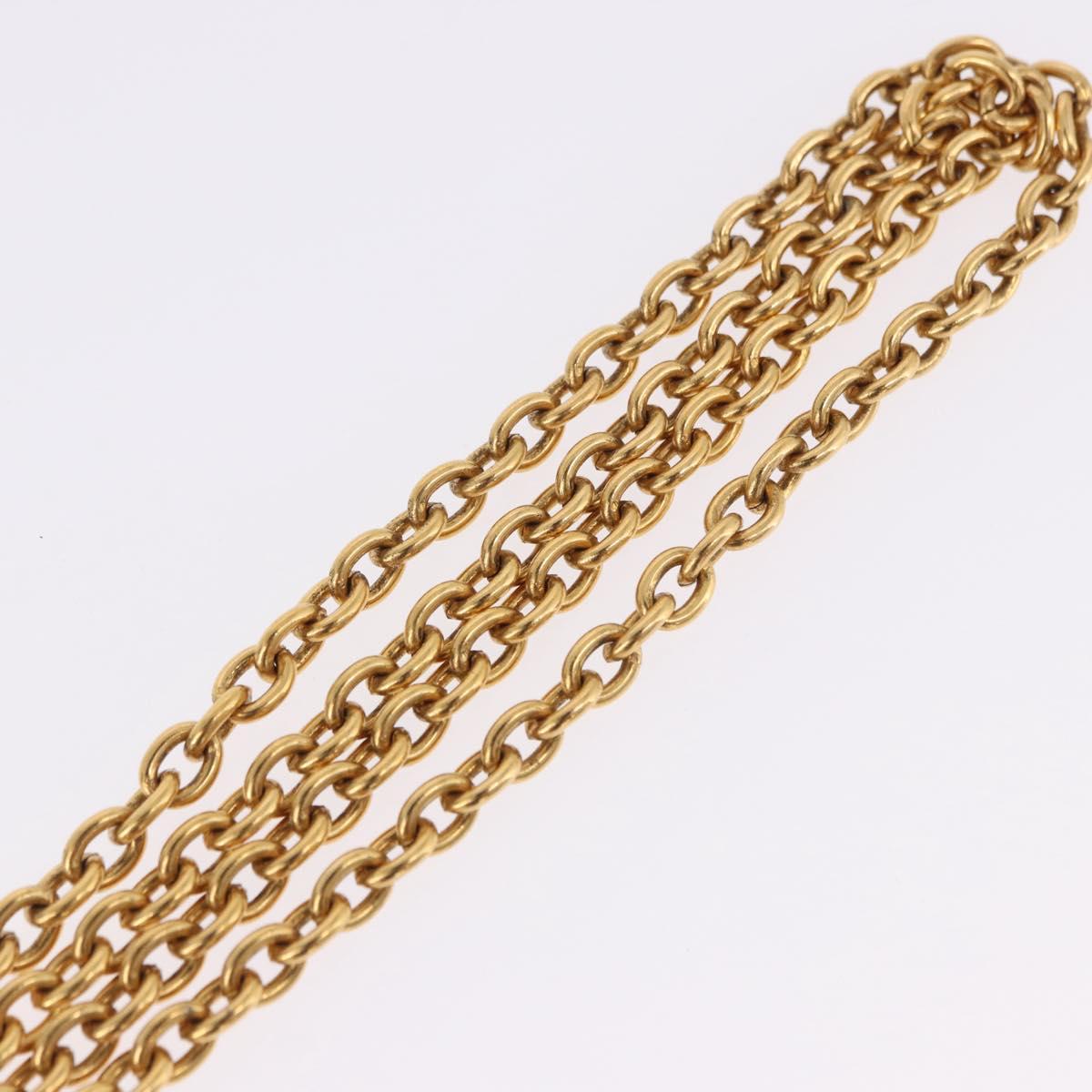 CHANEL Necklace Metal Gold Tone CC Auth bs36542V