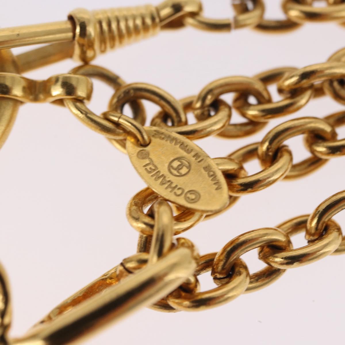 CHANEL Necklace Metal Gold Tone CC Auth bs36542V