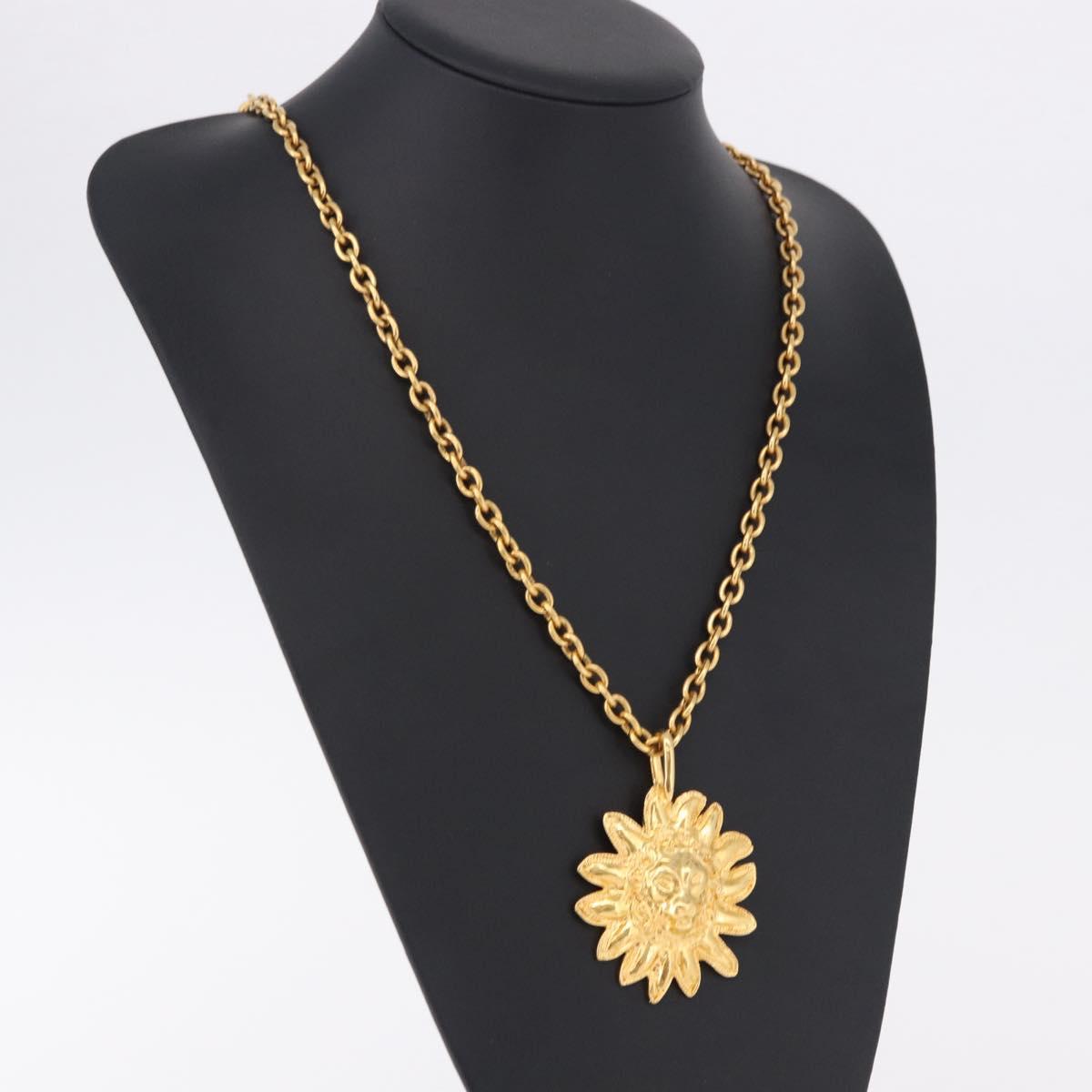 CHANEL Necklace Metal Gold Tone CC Auth bs36542V