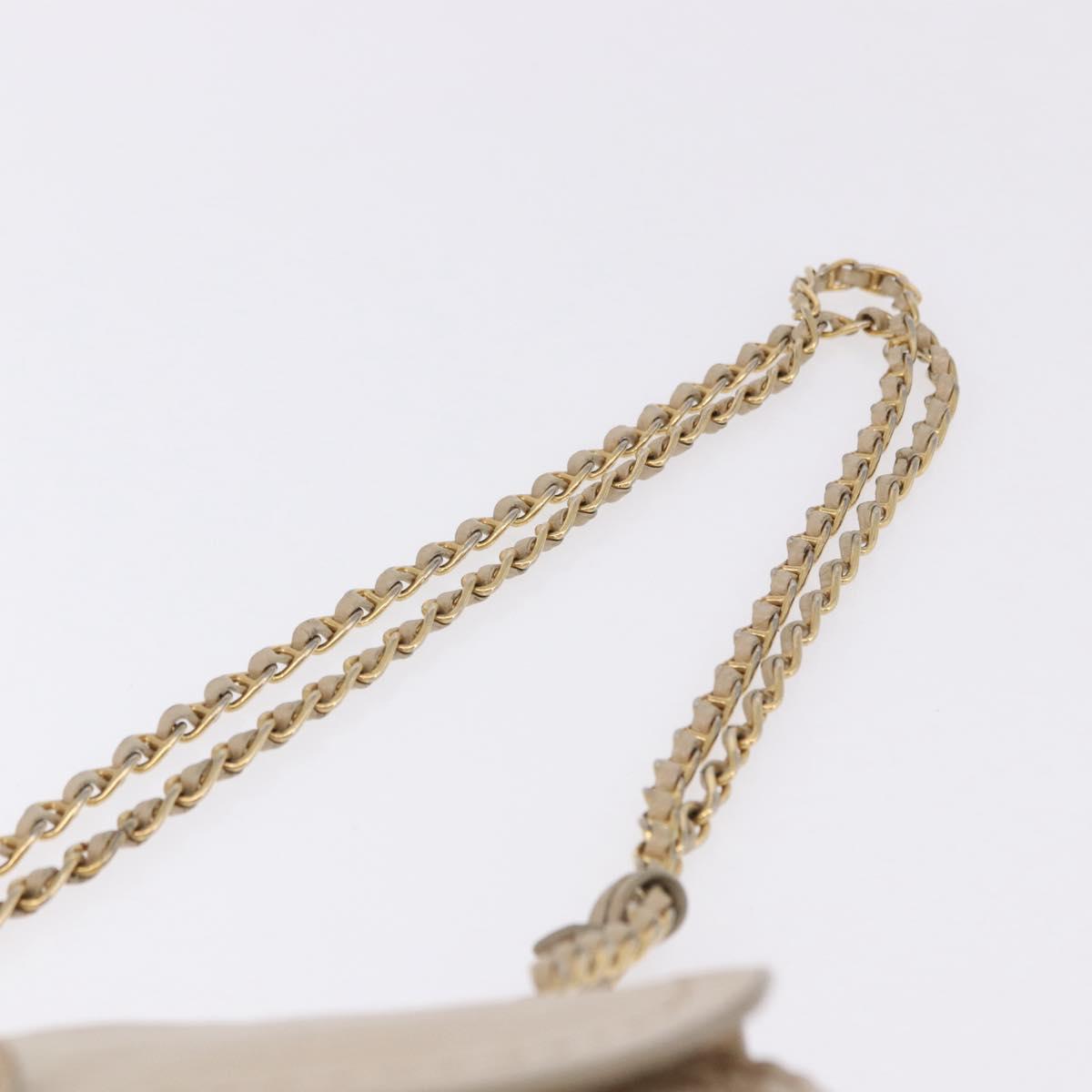 PRADA Chain Shoulder Bag Leather Beige Gold Auth bs36546