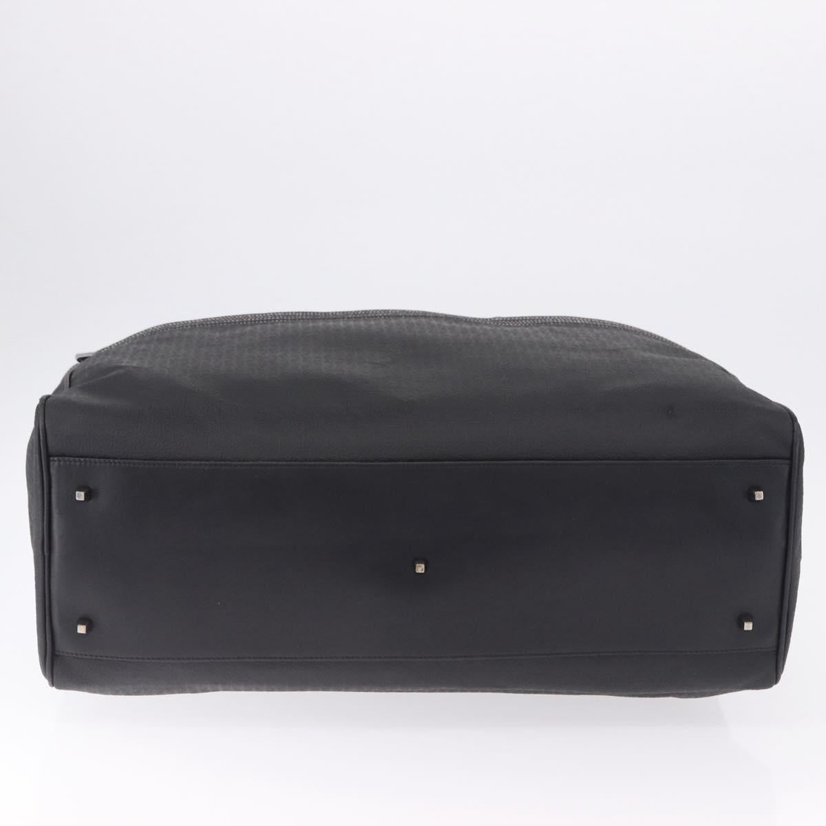 LOEWE Anagram Boston Bag PVC Leather Black Silver Auth bs36557