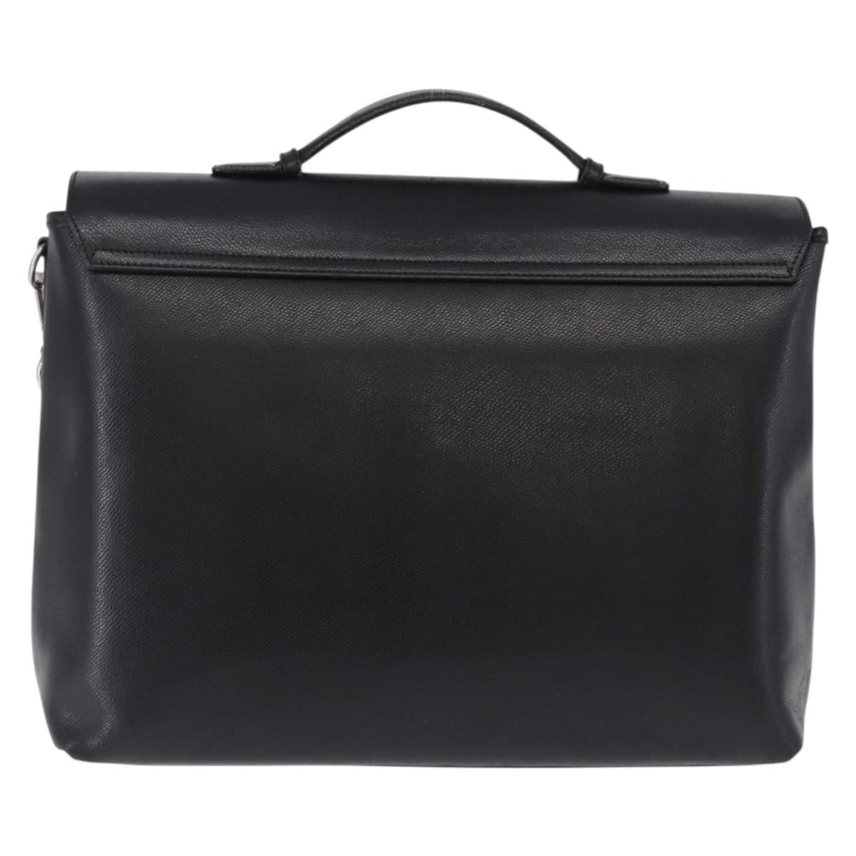 Salvatore Ferragamo Boston Bag Leather 2way Black Silver Auth bs36559