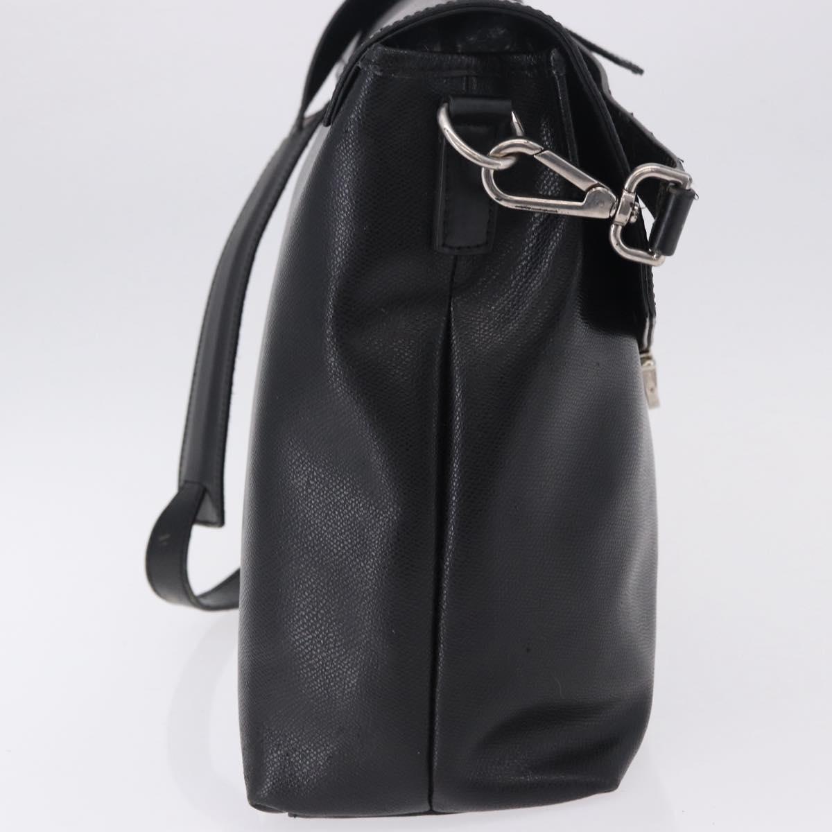 Salvatore Ferragamo Boston Bag Leather 2way Black Silver Auth bs36559