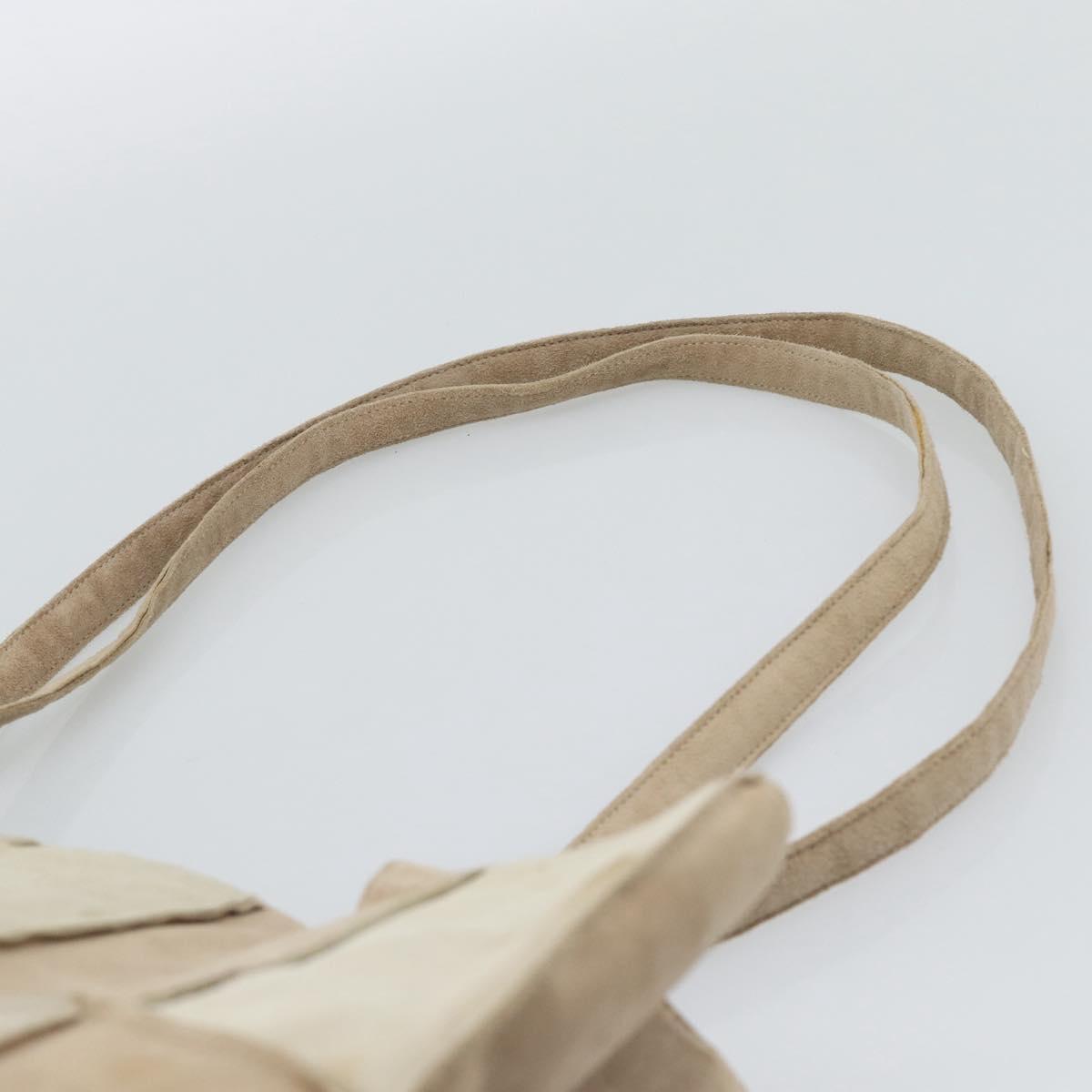 CHANEL Tote Bag Suede Beige CC Auth bs36562