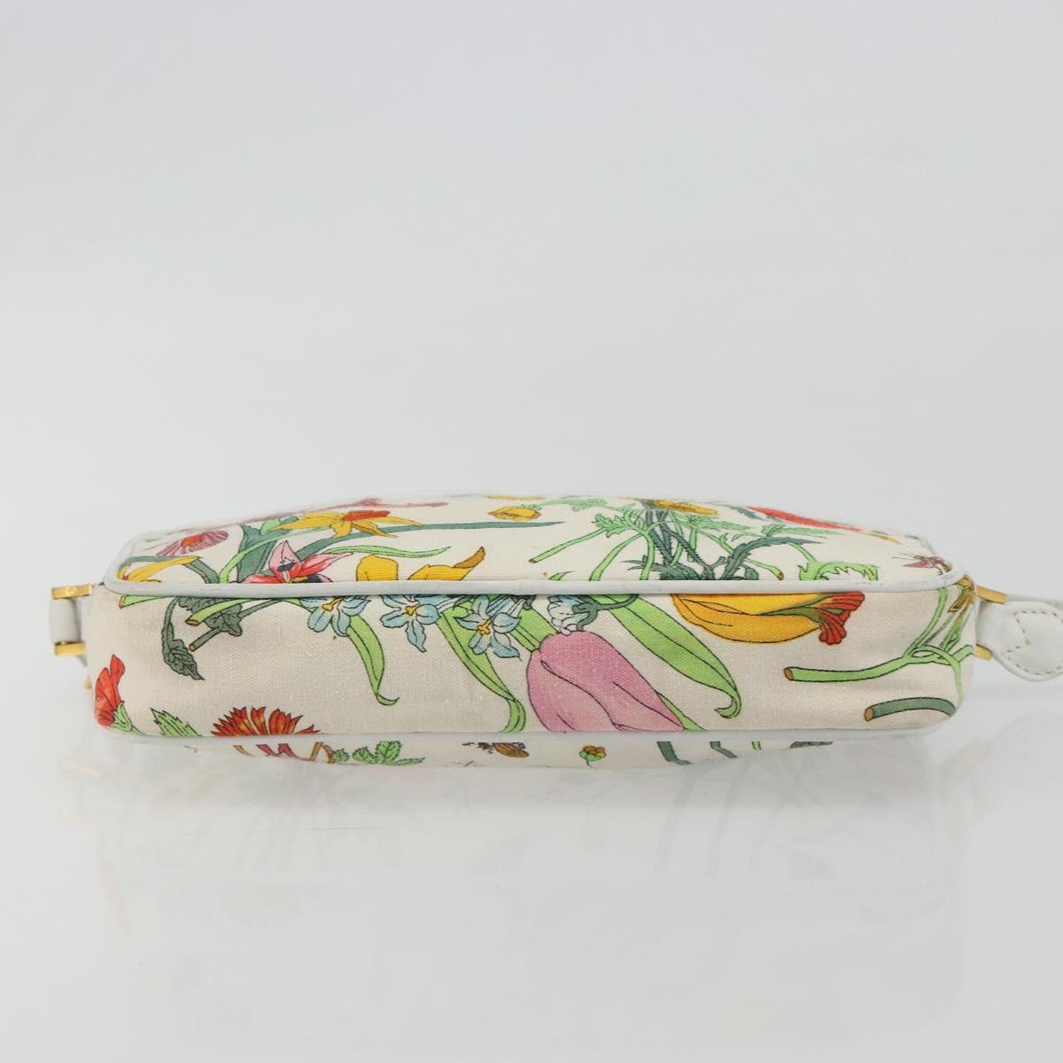 GUCCI Flora Shoulder Bag Canvas Multicolor Gold 007 113 1943 Auth bs36563