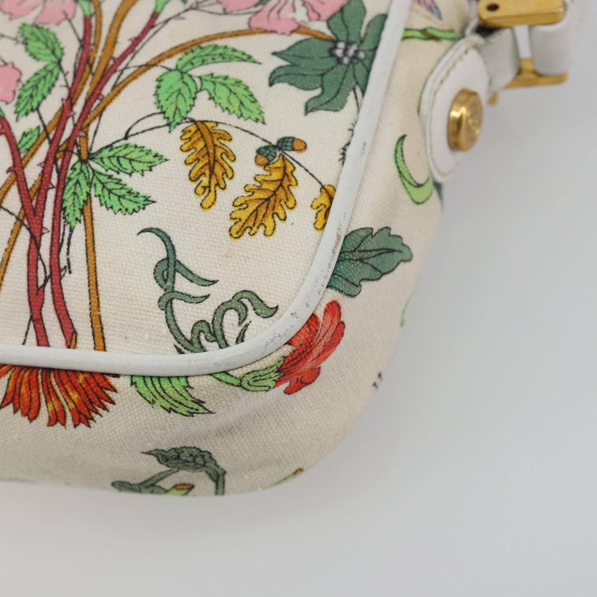 GUCCI Flora Shoulder Bag Canvas Multicolor Gold 007 113 1943 Auth bs36563
