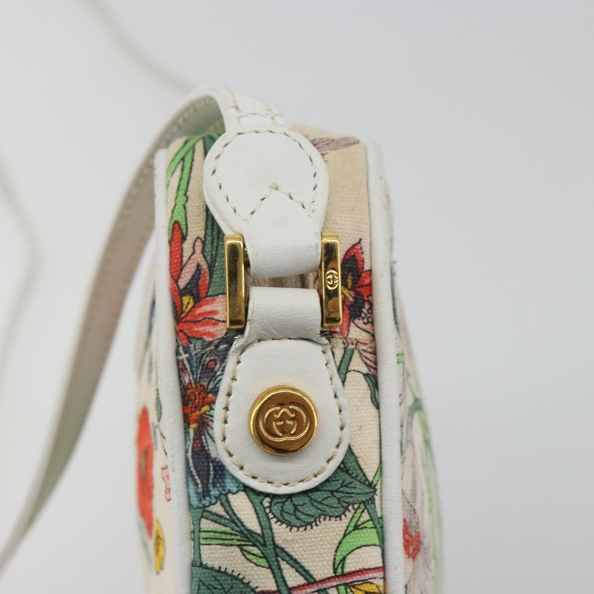GUCCI Flora Shoulder Bag Canvas Multicolor Gold 007 113 1943 Auth bs36563