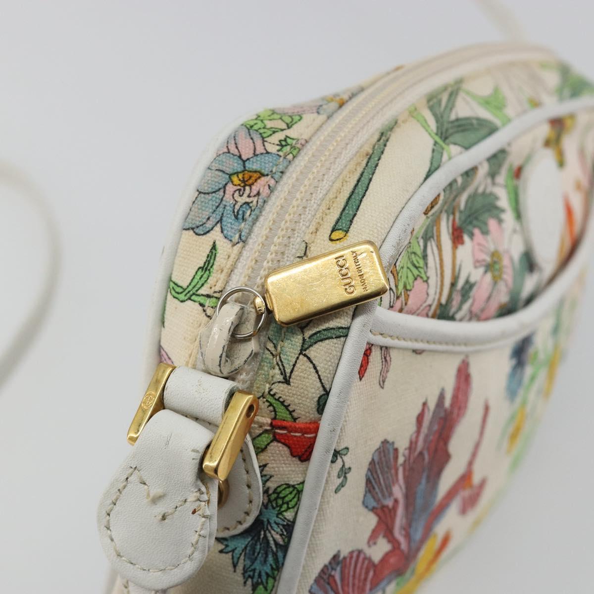 GUCCI Flora Shoulder Bag Canvas Multicolor Gold 007 113 1943 Auth bs36563