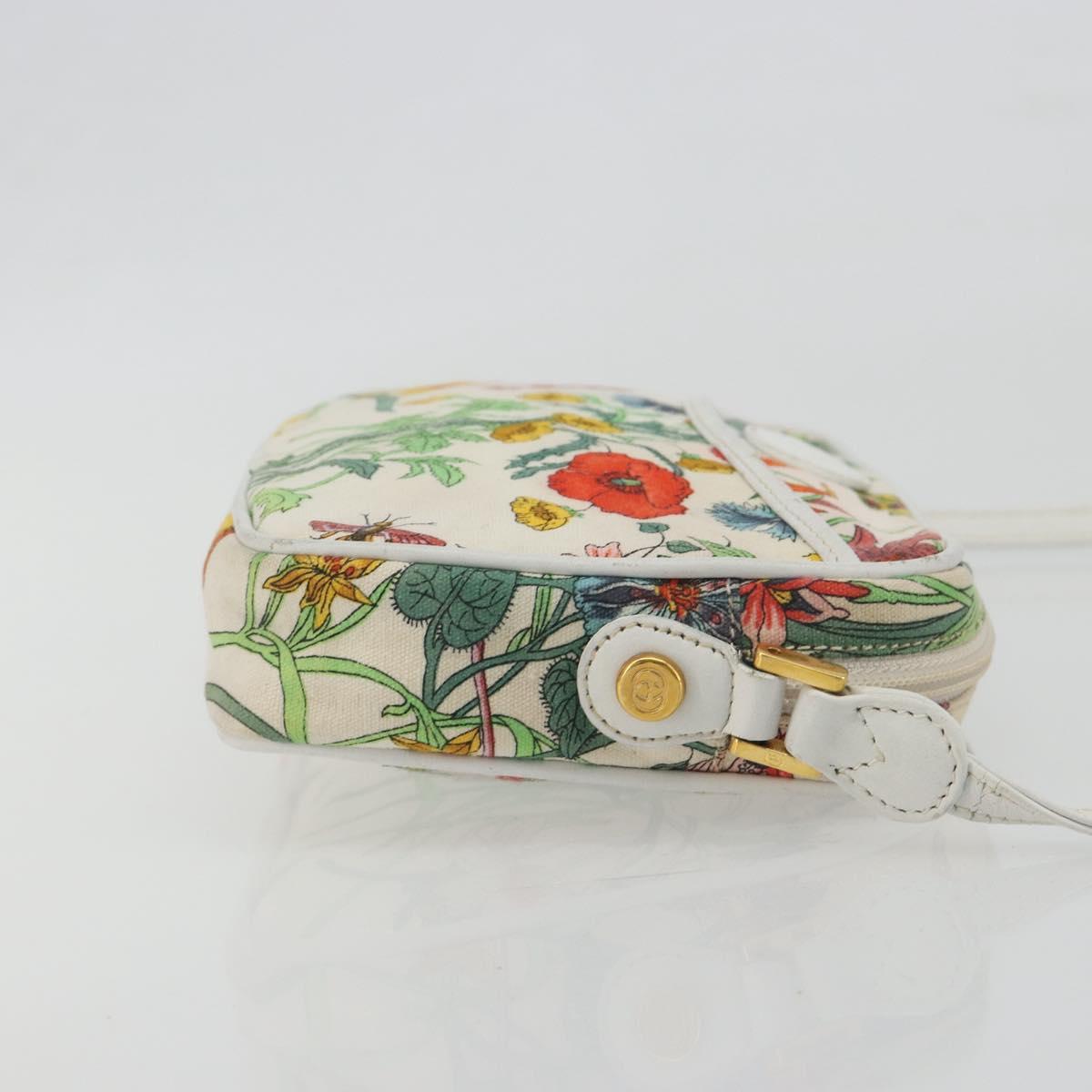 GUCCI Flora Shoulder Bag Canvas Multicolor Gold 007 113 1943 Auth bs36563